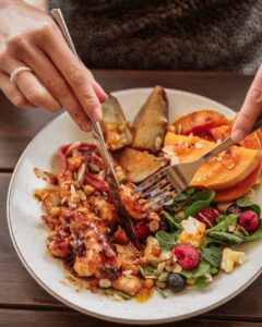 Close-up of Tikka Chicken Bowl